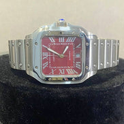 Roman Numeric Red Dial Luxury Men's Wrist Watch