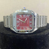Roman Numeric Red Dial Luxury Men's Wrist Watch