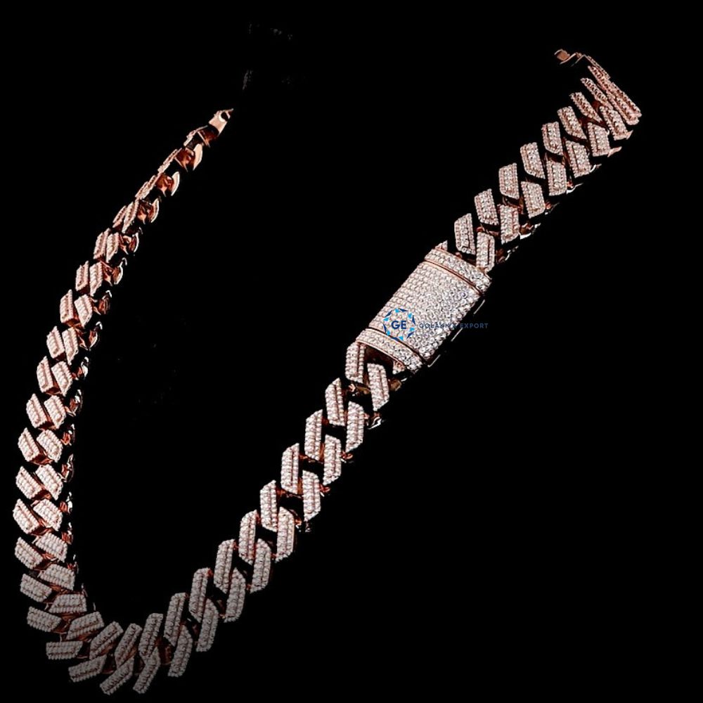 Colorless Moissnaite Iced Out Diamond Cuban Luxury Hip Hop Chain