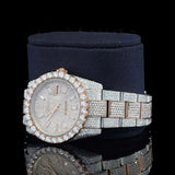 Rose & White Bust Down Moissanite Hip Hop Watch
