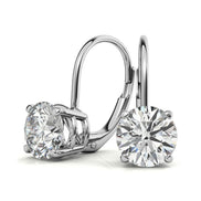 Classic Solitaire Round Cut Moissanite Hoop Earrings