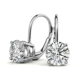 Classic Solitaire Round Cut Moissanite Hoop Earrings