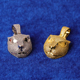 Animal Leopard Head Iced Out Moissanite Pendant