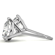 Three Prong Moissanite Round Cut Minimal Earrings For Her