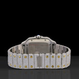 Moissanite Round Cut Dual Tone Hip Hop Watch