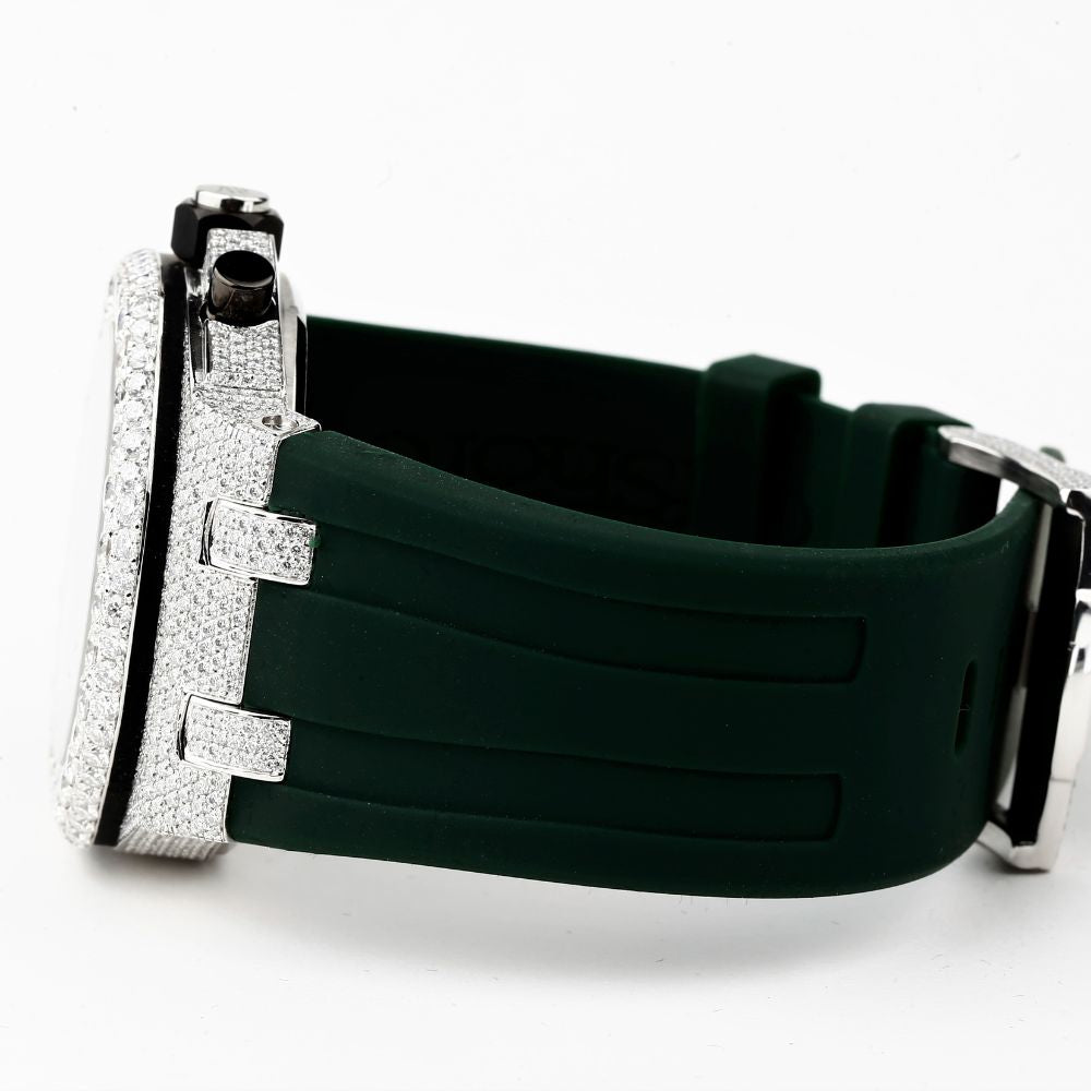 Moissanite Diamond Green Color Strap Wrist Watch