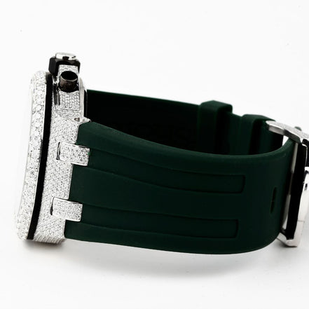 Moissanite Diamond Green Color Strap Wrist Watch