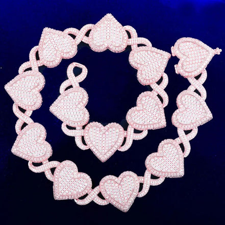 Heart Shape Infinity Moissanite Handmade Chain For Men's