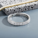 Double Row Round Moissanite Tennis Bracelet