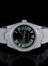 Full Iced Out Green Dial Moissanite Wrist Watch