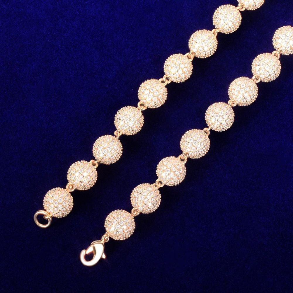 Moissanite Diamond Ball Link Chain For Men's