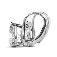 Solitaire Pear Cut Moissanite Lever Back Hoops