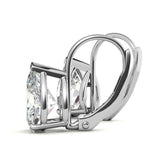 Solitaire Pear Cut Moissanite Lever Back Hoops