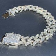 Baguette Moissanite Miami Cuban Link Bracelet