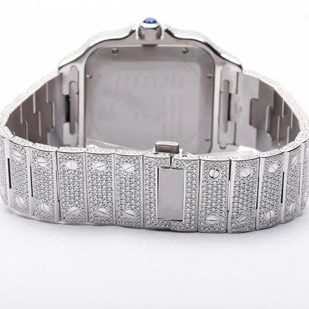 Arabic Dial Moissanite Automatic Full White Wrist Watch