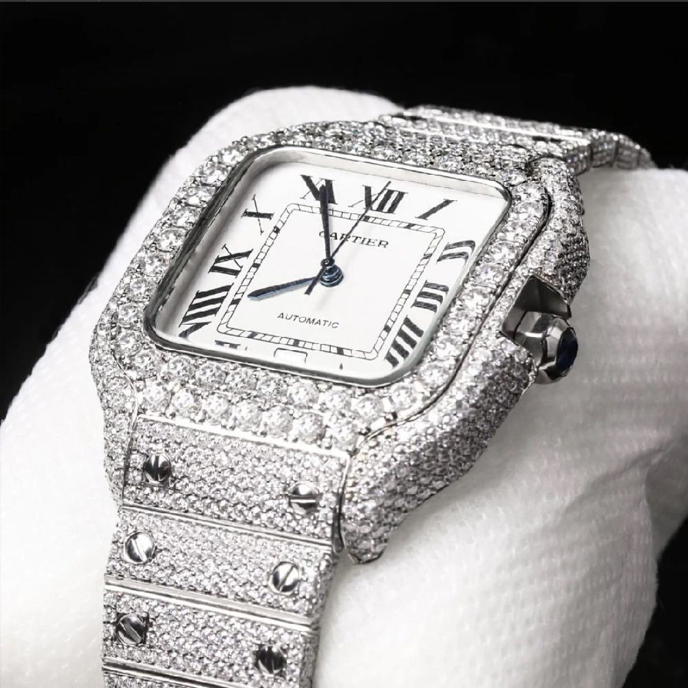 Colorless Moissanite Fully Iced Out Luxury Watch For Men's