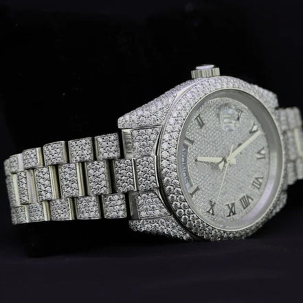 Day Date Fully Iced Out Moissanite Luxury Watch