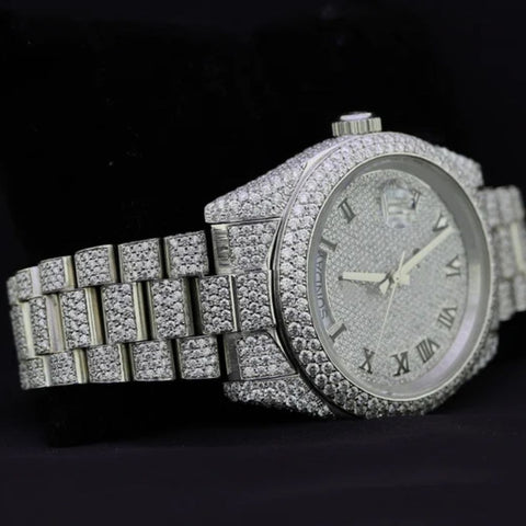Day Date Fully Iced Out Moissanite Luxury Watch