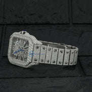 D Color Moissanite Bust Down Skeleton Watch For Men's