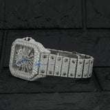 D Color Moissanite Bust Down Skeleton Watch For Men's