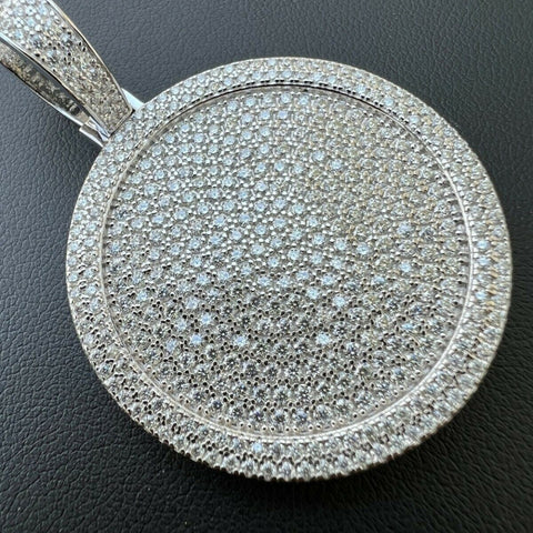 Round Shape 925 Sterling Silver Moissanite Bling Pendant