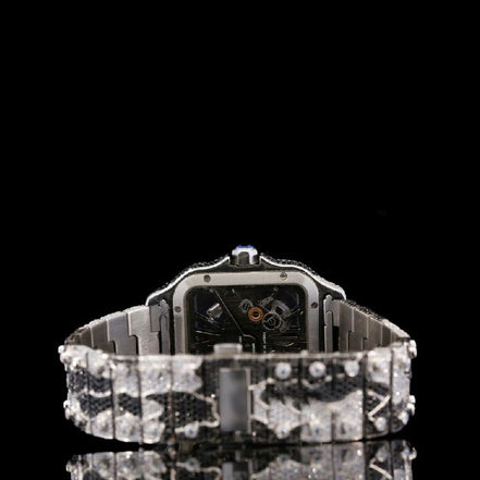 Snake Skin Pattern Moissanite Unique Style Hip Hop Watch