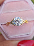 Round Cut Lab Grown Diamond Twisted Band Yellow Gold Ring