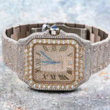 Colorless Moissanite Roman Dial Hip Hop Watch