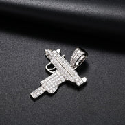 VVS1 Clarity Moissanite Diamond Gun Pendant For Men's