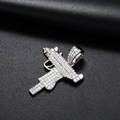 VVS1 Clarity Moissanite Diamond Gun Pendant For Men's