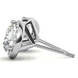 Round Cut Halo Moissanite Earrings For Her