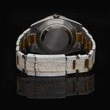 Dual Tone Moissanite Diamond Hip Hop Watch