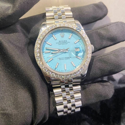 Half Bezel Moissanite Diamond Daily Wear Men's Watch