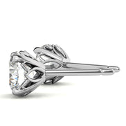 Delicate Moissanite Round Cut Stud Earrings