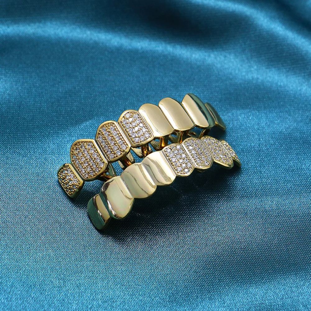 Half Iced Out Moissanite Grillz For Men's