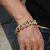 22MM Moissanite Diamond Cuabn Link Men's Bracelet