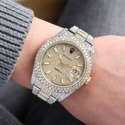 Datejust Iced Out Dual Tone Automatic Moissanite Watch
