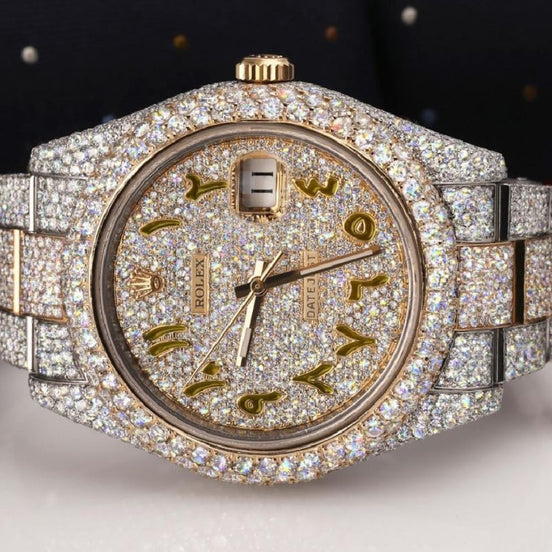 Arabic Dial Moissanite Diamond Datejust Luxury Watch
