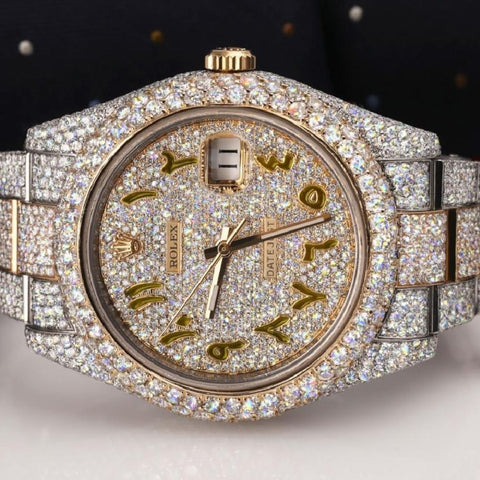 Arabic Dial Moissanite Diamond Datejust Luxury Watch