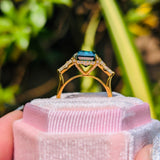 Green 4CT Emerald Cut Seven Stone Lab Grown Diamond Ring