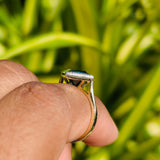 Green Princess Cut Solitaire Engagement Ring