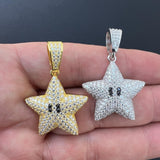 Iced Out Moissanite Diamond Star Pendant