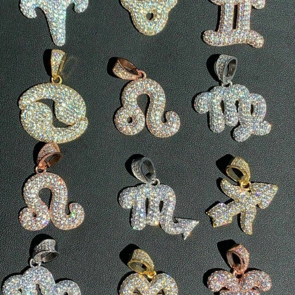 Zodiac Sumbole Astrology Sign Moissanite Custom Pendant