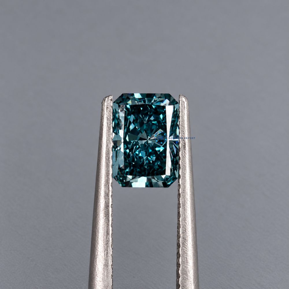 Blue Radiant Cut Lab Grown Diamond, IGI Certified Diamond