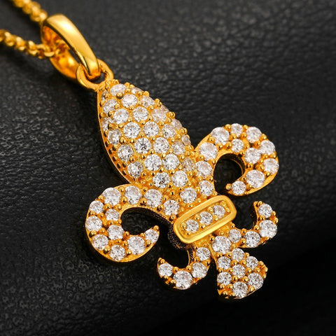 Moissanite Diamond Luxury Fleur De Lis Pendant