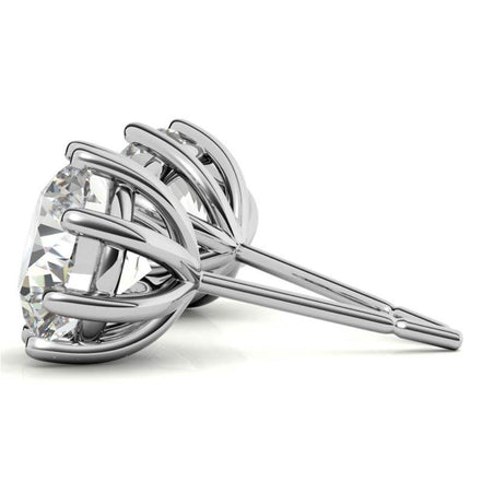 Eight Prong Setting Round Moissanite Small Stud Earrings