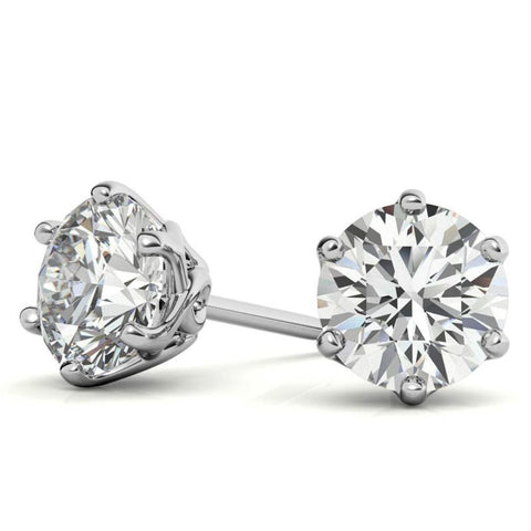Minimalist Round Moissanite Earrings