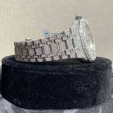 Iced Out Blue Arabic Numeric Moissanite Watch