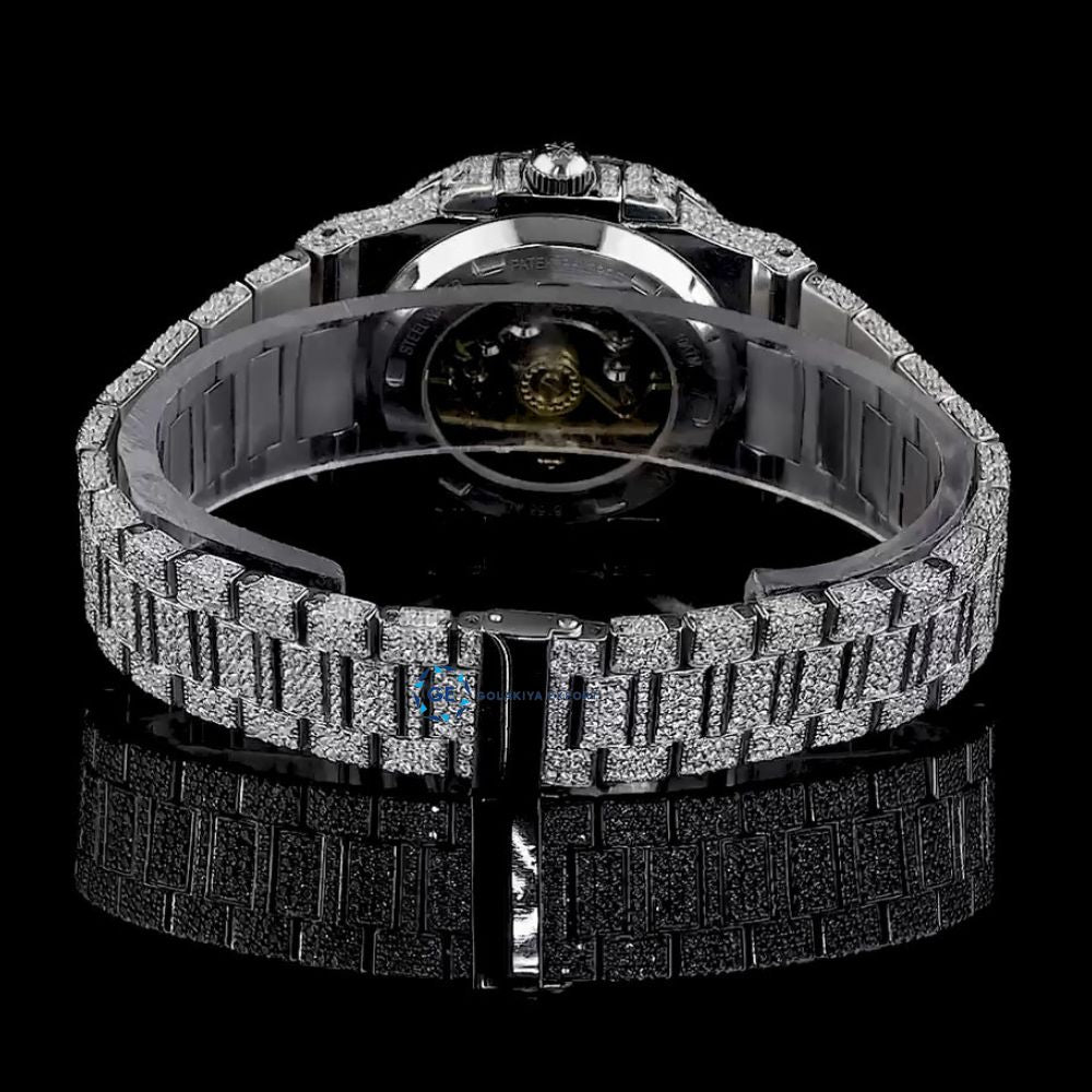Bust Down Moissanite Full White Luxury Watch Gift For Him