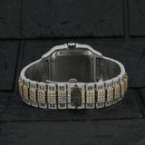 Dual Tone Arabic Dial Moissanite Hip Hop Watch